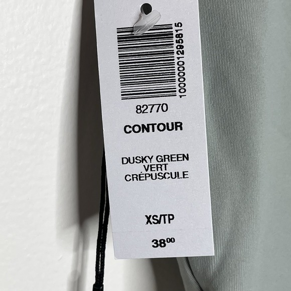Babaton Aritzia Contour Crop Tank Top Dusky Green Womens Size XS Sage Minimalist - Picture 4 of 6